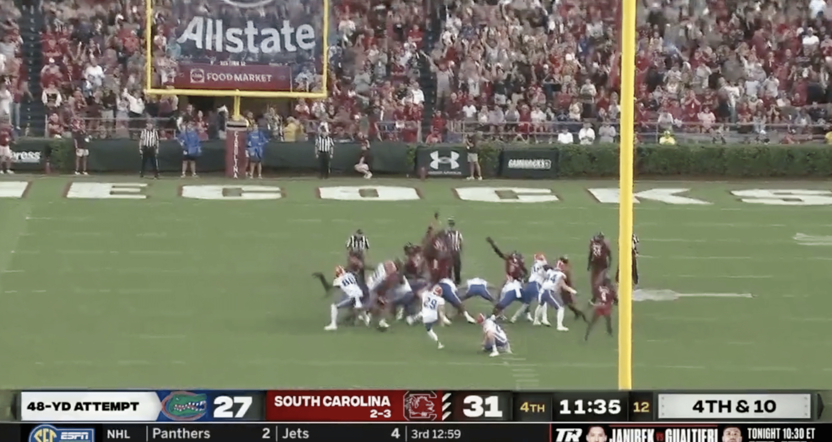 Beamer Ball delivers yet again on Florida field goal attempt
